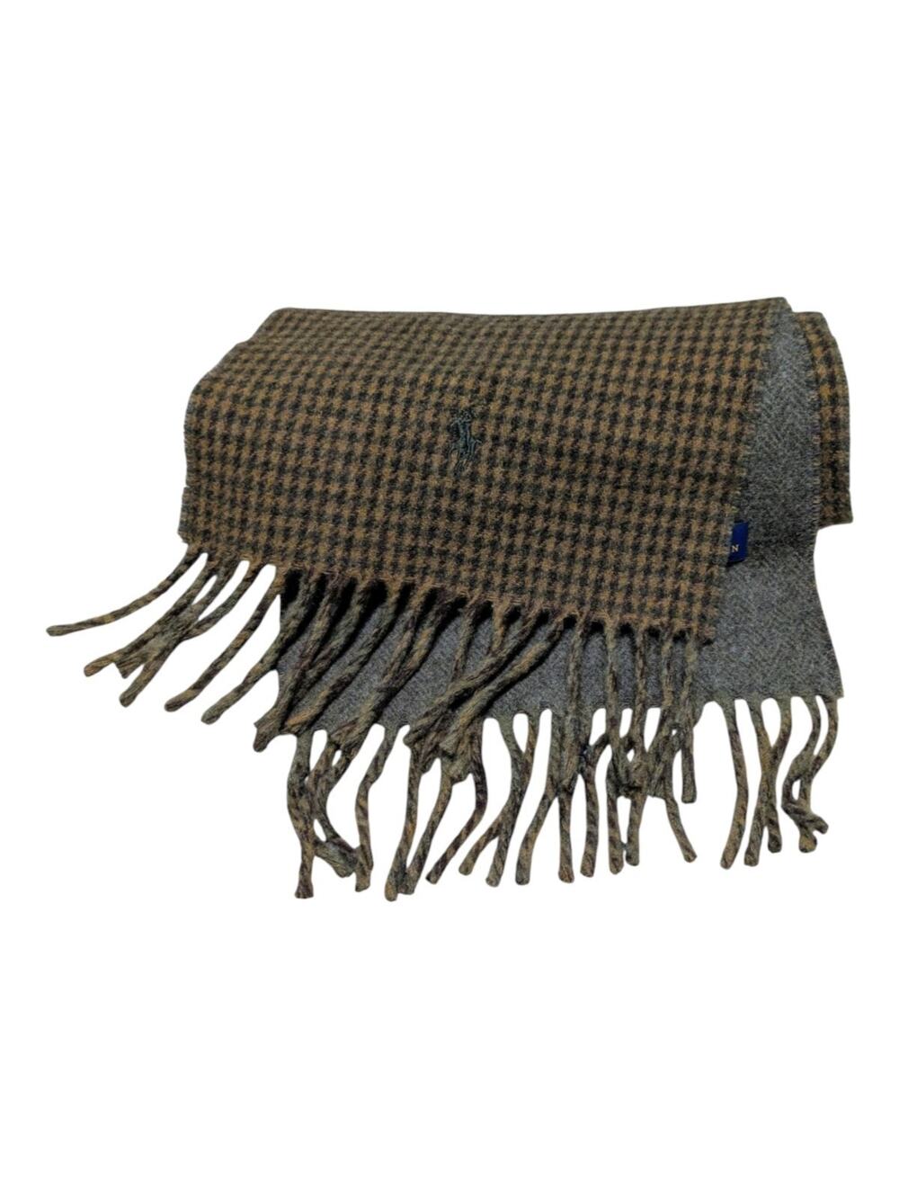 Polo Ralph Lauren Wool Plaid Reversible Vintage Scarf